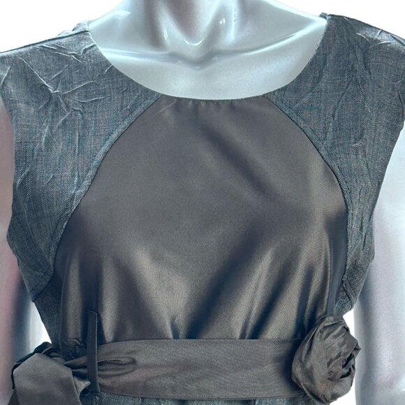 Cannella Brown Belted Flower Detail Sleeveless Ruffle Hem Dress XL - Picture 13 of 13